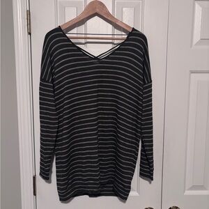 Cupio Black and White Striped Top
